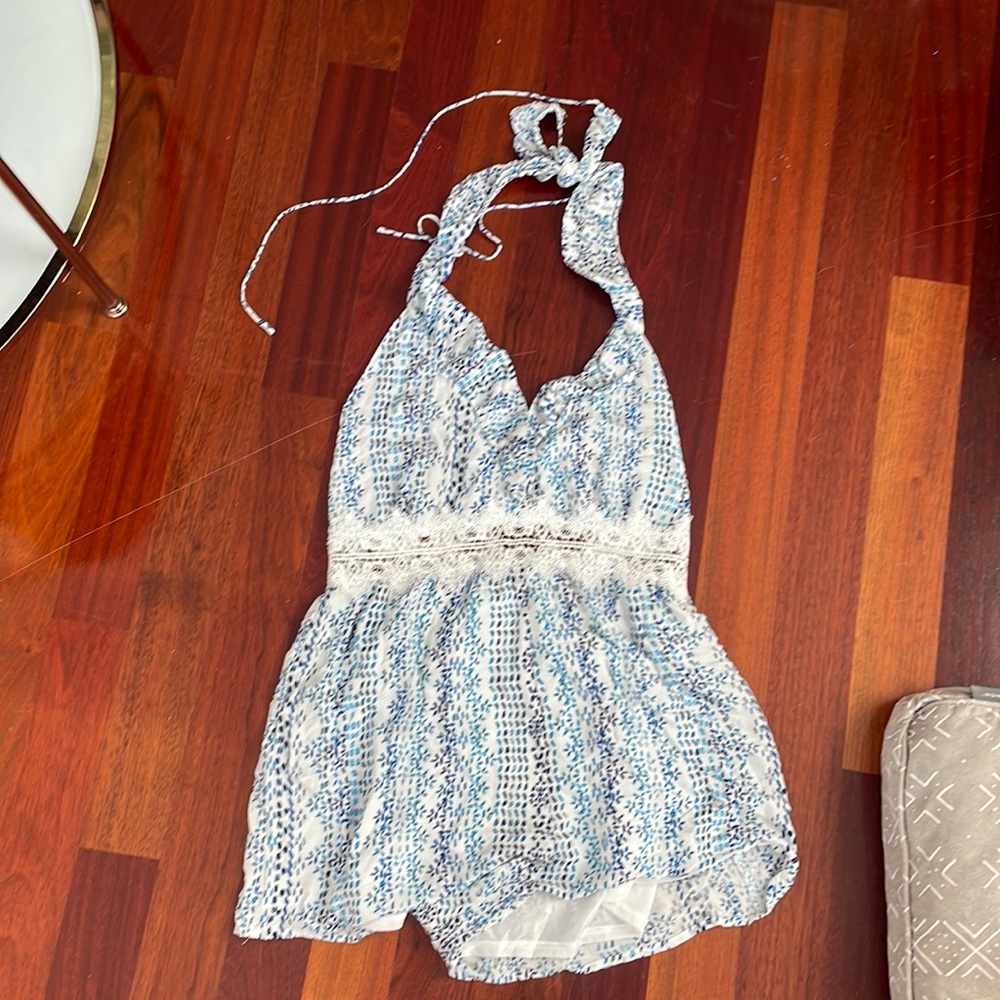 Cute floral halter romper